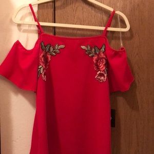 Off the shoulder rose t shirt